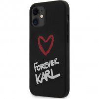 Karl Lagerfeld Forever carcasă din silicon pentru iPhone 12 mini - negru