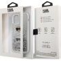 Karl Lagerfeld Liquid Glitter 2 Heads carcasă pentru iPhone 12 / 12 Pro - argintiu