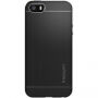 Carcasă exclusivistă de protecţie Spigen Neo, pentru Apple iPhone SE (2016) / 5S - černě argintiu