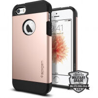 Carcasă rezistentă subţire Spigen Armor, pentru Apple iPhone SE (2016) / 5S - roz