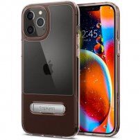 Spigen Slim Armor Essential carcasă cu stativ pentru iPhone 12 Pro Max - roz