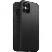 Nomad Folio husă flip din piele pentru iPhone 12 / 12 Pro - negru