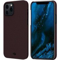 Pitaka MagEZ carcasă în carouri pentru iPhone 12 Pro Max - negru-roșiatic