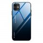Carcasă cu partea din spate din sticlă pentru iPhone 12 / 12 Pro - albastru-negru