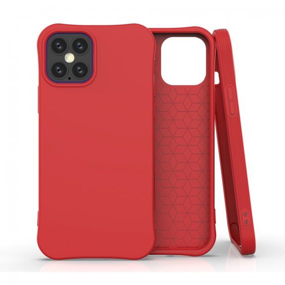 Carcasă moale și mată pentru iPhone 12 / 12 Pro - roșu