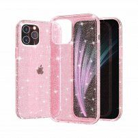 Carcasă transparentă cu paiete, pentru iPhone 12 Pro Max - roz