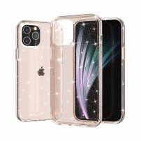 Carcasă transparentă cu paiete, pentru iPhone 12 Pro Max - auriu