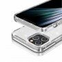 Carcasă transparentă cu paiete, pentru iPhone 12 Pro Max - argintiu