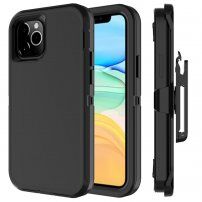 Carcasă rezistentă cu clemă / suport pentru centură pentru iPhone 12 / 12 Pro - negru