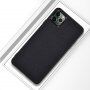 Carcasă cu suprafață textilă pentru iPhone 12 / 12 Pro - negru