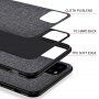Carcasă cu suprafață textilă pentru iPhone 12 / 12 Pro - negru