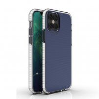 Carcasă transparentă cu ramă colorată pentru iPhone 12 / 12 Pro - alb