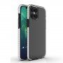 Carcasă transparentă cu cadru colorat din plastic moale pentru iPhone 12 Pro Max - alb