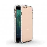 Carcasă transparentă cu cadru colorat din plastic moale pentru iPhone 6 Plus / 6S Plus - alb