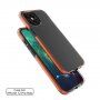 Carcasă transparentă cu cadru colorat din plastic moale pentru iPhone 12 Pro Max - roșu