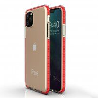 Carcasă transparentă cu cadru colorat din plastic moale pentru iPhone 11 - roșu