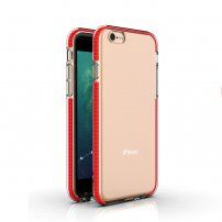 Carcasă transparentă cu cadru colorat din plastic moale pentru iPhone 6 / 6S - roșu