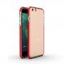 Carcasă transparentă cu cadru colorat din plastic moale pentru iPhone 6 Plus / 6S Plus - roșu