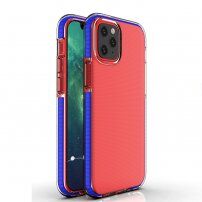 Carcasă transparentă cu cadru colorat din plastic moale pentru iPhone 12 mini - albastru