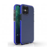 Carcasă transparentă cu ramă colorată pentru iPhone 12 / 12 Pro - albastru