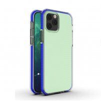 Carcasă transparentă cu cadru colorat din plastic moale pentru iPhone 12 / 12 Pro - albastru