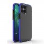 Carcasă transparentă cu cadru colorat din plastic moale pentru iPhone 12 Pro Max - albastru