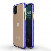 Carcasă transparentă cu cadru colorat din plastic moale pentru iPhone 11 Pro - albastru