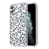 Carcasă cu model leopard pentru iPhone 11 Pro Max - albastru