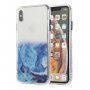 Carcasă din marmură rezistentă la zgârieturi pentru iPhone X / XS - albastru