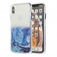 Carcasă din marmură rezistentă la zgârieturi pentru iPhone X / XS - albastru
