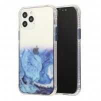 Carcasă din marmură rezistentă la zgârieturi pentru iPhone 12 Pro Max - albastru