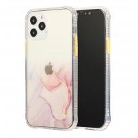 Carcasă din marmură rezistentă la zgârieturi pentru iPhone 12 / 12 Pro - roz