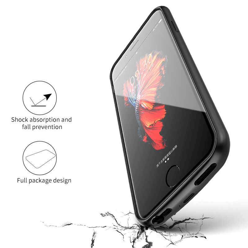 Carcasă cu baterie externă 4000 mAh pentru iPhone 6 / 6S / 7 / 8 / SE (2020/2022) - negru