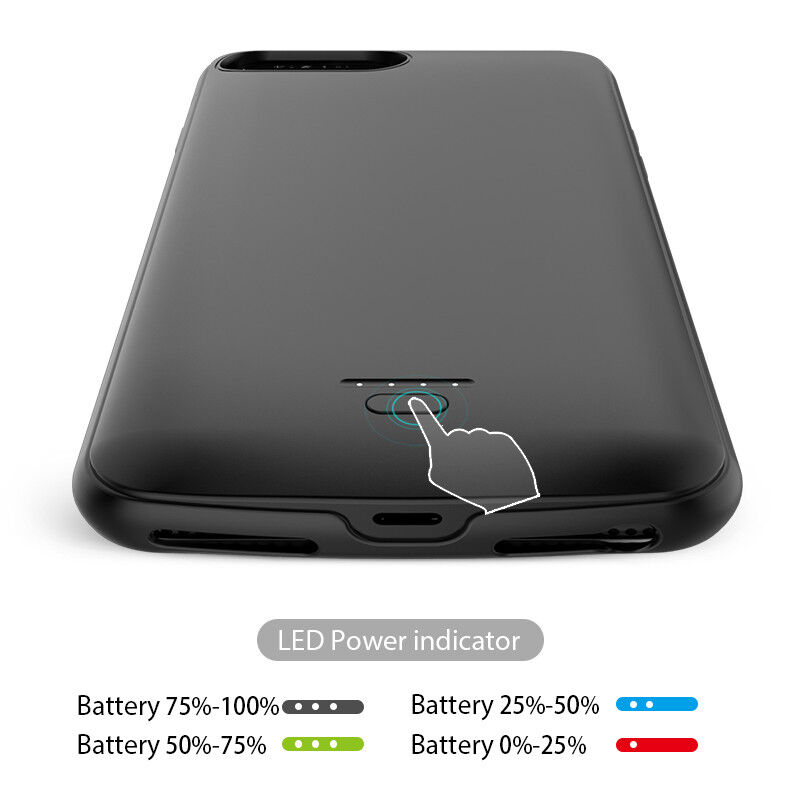 Carcasă cu baterie externă 4000 mAh pentru iPhone 6 / 6S / 7 / 8 / SE (2020/2022) - negru