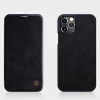 Nillkin Qin husă tip portofel din piele PU pentru iPhone 12 / 12 Pro - negru