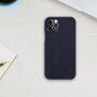 Nillkin Qin husă tip portofel din piele PU pentru iPhone 12 / 12 Pro - albastru închis