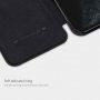 Nillkin Qin husă tip portofel din piele PU pentru iPhone 12 / 12 Pro - albastru închis