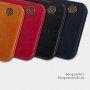 Nillkin Qin husă tip portofel din piele PU pentru iPhone 12 / 12 Pro - albastru închis