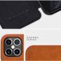 Nillkin Qin husă tip portofel din piele PU pentru iPhone 12 Pro Max - roșu