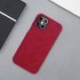 Nillkin Qin husă tip portofel din piele PU pentru iPhone 12 Pro Max - roșu