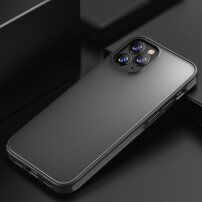 Ipaky carcasă mată cu ramă color pentru iPhone 12 Pro Max - negru