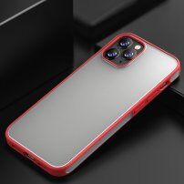 Ipaky carcasă mată cu ramă color pentru iPhone 12 / 12 Pro - roșu