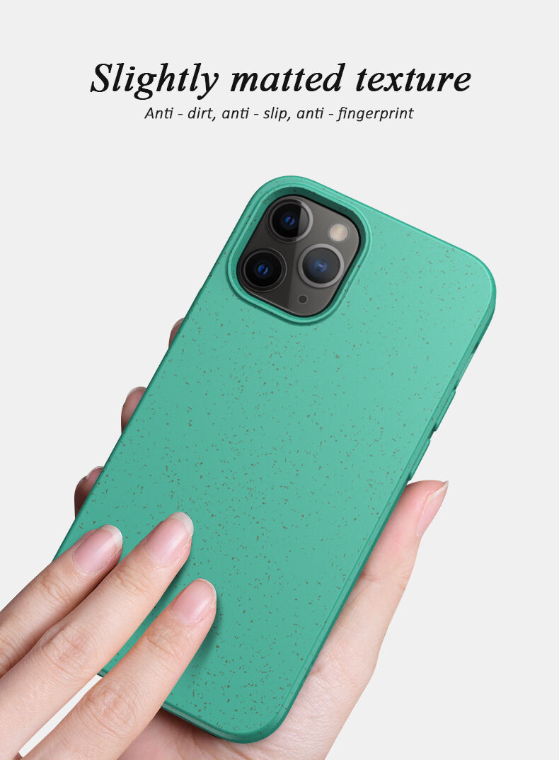 Carcasă mată ecologică degradabilă pentru iPhone 12 / 12 Pro - albastru