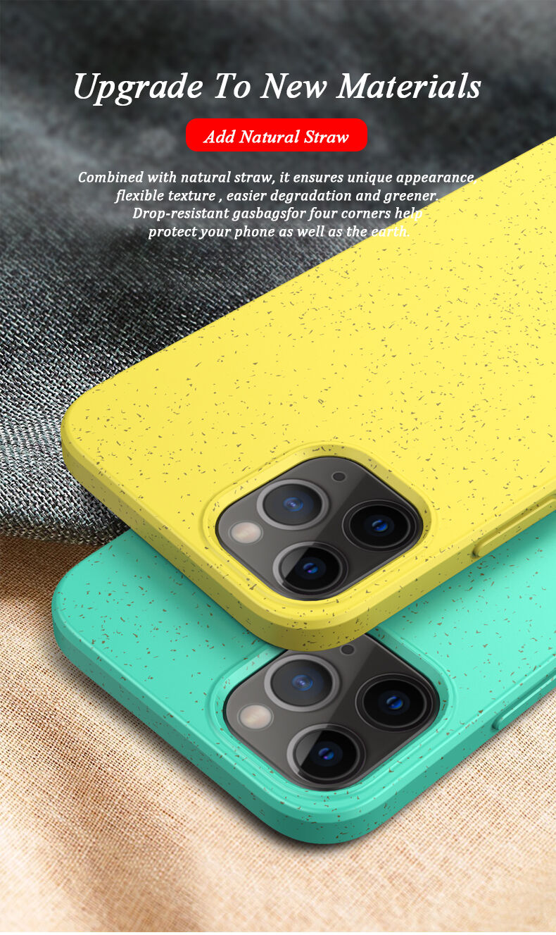 Carcasă mată ecologică degradabilă pentru iPhone 12 / 12 Pro - galben
