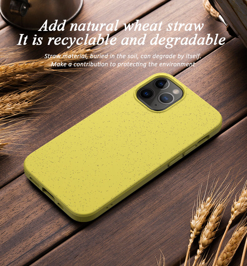 Carcasă mată ecologică degradabilă pentru iPhone 12 / 12 Pro - galben