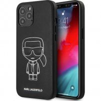 Karl Lagerfeld Embossed husă din piele PU pentru iPhone 12 Pro Max - negru