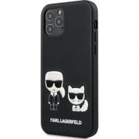 Karl Lagerfeld Karl &Choupette husă din piele PU pentru iPhone 12 Pro Max - negru