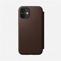Nomad Folio Leather husă din piele flip pentru iPhone 12 mini - maro