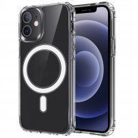 Carcasă mată transparentă cu inel magnetic pentru iPhone 12 Pro Max - transparent