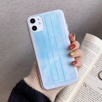 Carcasă din plastic moale cu model mască chirurgicală pentru iPhone 11 - albastru